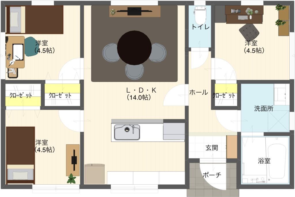 フラットに暮らせる人気の平屋住宅